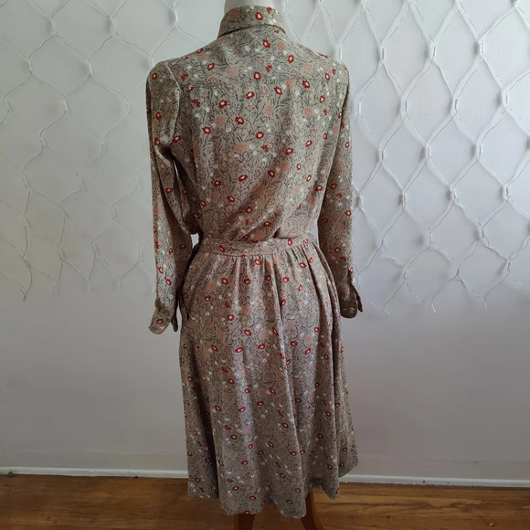 Vintage Skirt Set • Tan Floral • by Evan Picone / Size 6 Petite - Picture 4 of 11